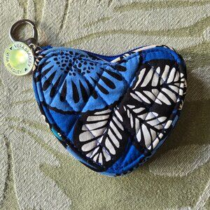 Vera Bradley Blue Bayou Heart Shaped Coin Purse